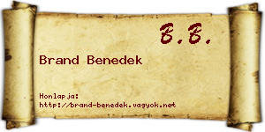 Brand Benedek névjegykártya