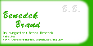 benedek brand business card